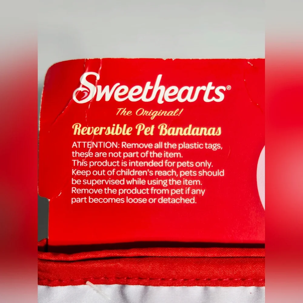 Sweethearts Reversible Dog Bandanas Set of 2 Valentine Pet Bandana Be Mine XOXO